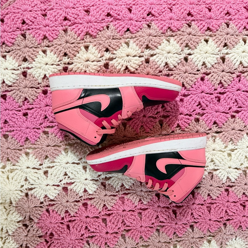 Jordan Kids Pink and Black High-Top Sneakers